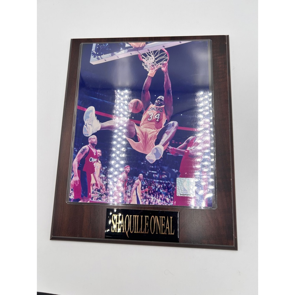 Shaquille O'Neal LA Lakers NBA Photo File Wood Plaque Dunk vs Clippers Hologram